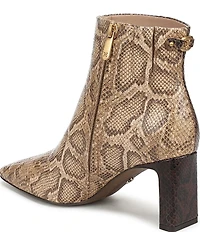 Sam Edelman Saige Two Tone Python Print Leather Dress Booties