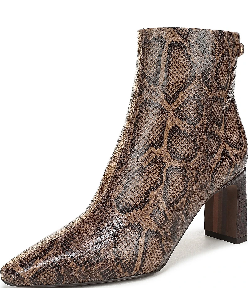 Sam Edelman Saige Two Tone Python Print Leather Dress Booties
