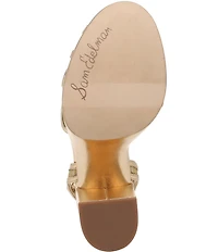 Sam Edelman Sandy Metallic Leather and Mesh Ankle Strap Platform Dress Sandals