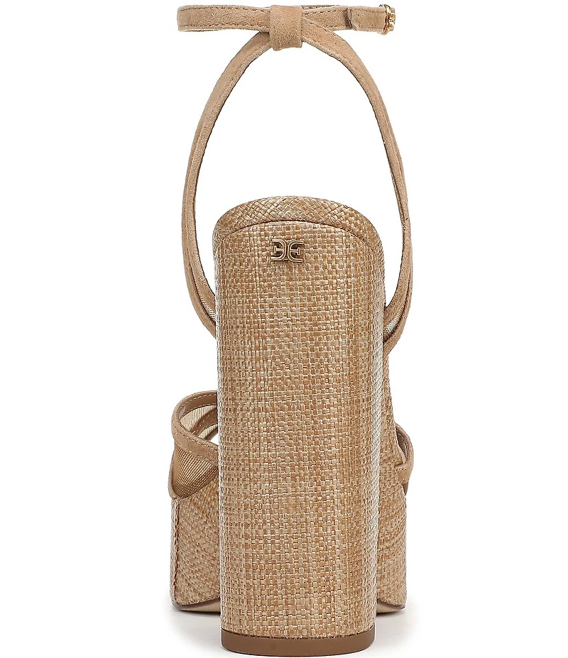 Sam Edelman Sandy Metallic Mesh and Suede Ankle Strap Platform Dress Sandals