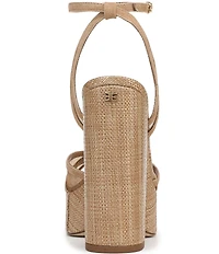 Sam Edelman Sandy Metallic Mesh and Suede Ankle Strap Platform Dress Sandals