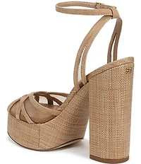 Sam Edelman Sandy Metallic Mesh and Suede Ankle Strap Platform Dress Sandals