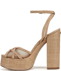 Sam Edelman Sandy Metallic Mesh and Suede Ankle Strap Platform Dress Sandals