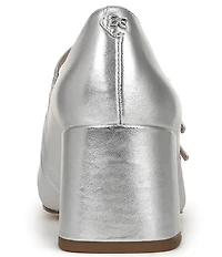 Sam Edelman Sarah Metallic Leather Square Toe Mary Jane Dress Pumps