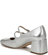 Sam Edelman Sarah Metallic Leather Square Toe Mary Jane Dress Pumps