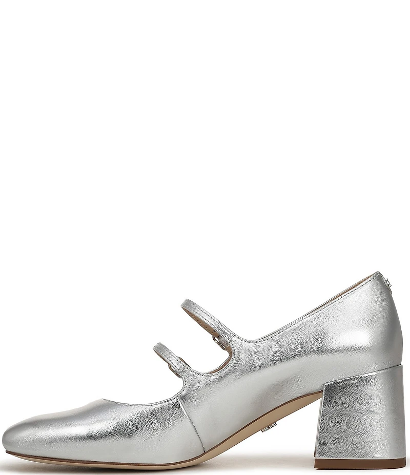 Sam Edelman Sarah Metallic Leather Square Toe Mary Jane Dress Pumps
