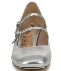 Sam Edelman Sarah Metallic Leather Square Toe Mary Jane Dress Pumps