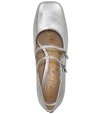 Sam Edelman Sarah Metallic Leather Square Toe Mary Jane Dress Pumps