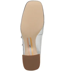 Sam Edelman Sarah Metallic Leather Square Toe Mary Jane Dress Pumps