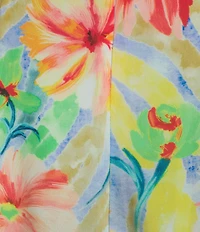 Sam Edelman Satin Floral Print Square Neck Sleeveless Sheath Slip Midi Dress