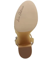 Sam Edelman Savannah Glow Silk Fabric Ankle Strap Platform Dress Sandals