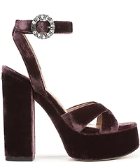 Sam Edelman Savannah Glow Velvet Ankle Strap Platform Dress Sandals