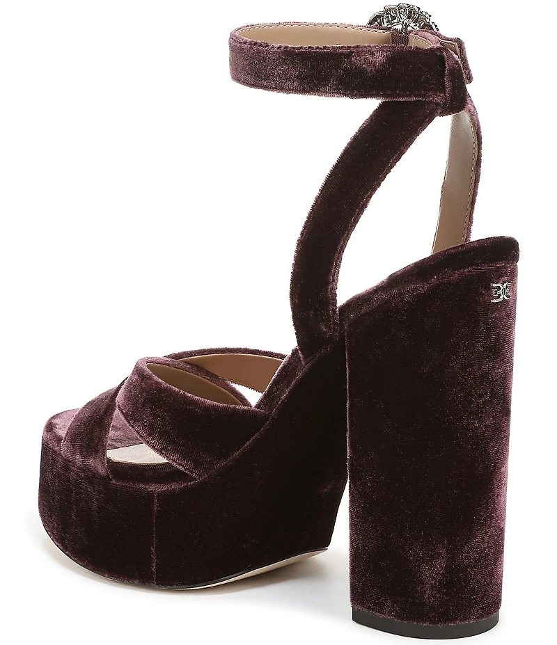 Sam Edelman Savannah Glow Velvet Ankle Strap Platform Dress Sandals