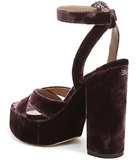Sam Edelman Savannah Glow Velvet Ankle Strap Platform Dress Sandals