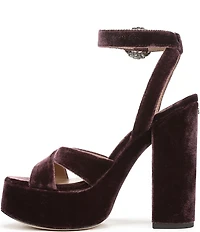 Sam Edelman Savannah Glow Velvet Ankle Strap Platform Dress Sandals