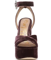 Sam Edelman Savannah Glow Velvet Ankle Strap Platform Dress Sandals