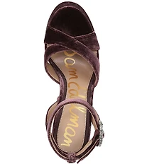 Sam Edelman Savannah Glow Velvet Ankle Strap Platform Dress Sandals