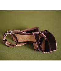 Sam Edelman Savannah Glow Velvet Ankle Strap Platform Dress Sandals