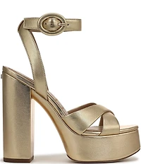 Sam Edelman Savannah Metallic Leather Ankle Strap Platform Dress Sandals