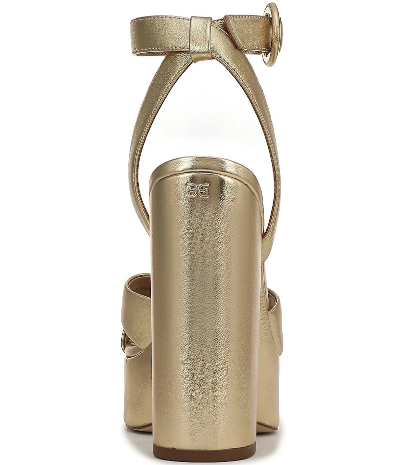 Sam Edelman Savannah Metallic Leather Ankle Strap Platform Dress Sandals