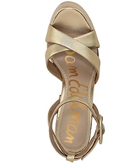 Sam Edelman Savannah Metallic Leather Ankle Strap Platform Dress Sandals