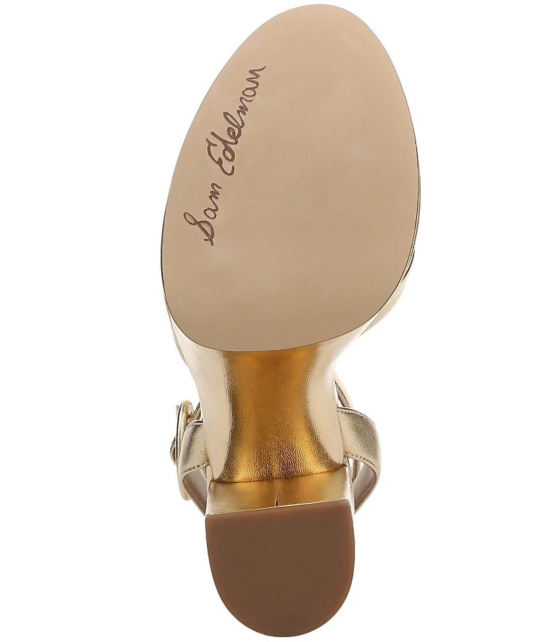 Sam Edelman Savannah Metallic Leather Ankle Strap Platform Dress Sandals