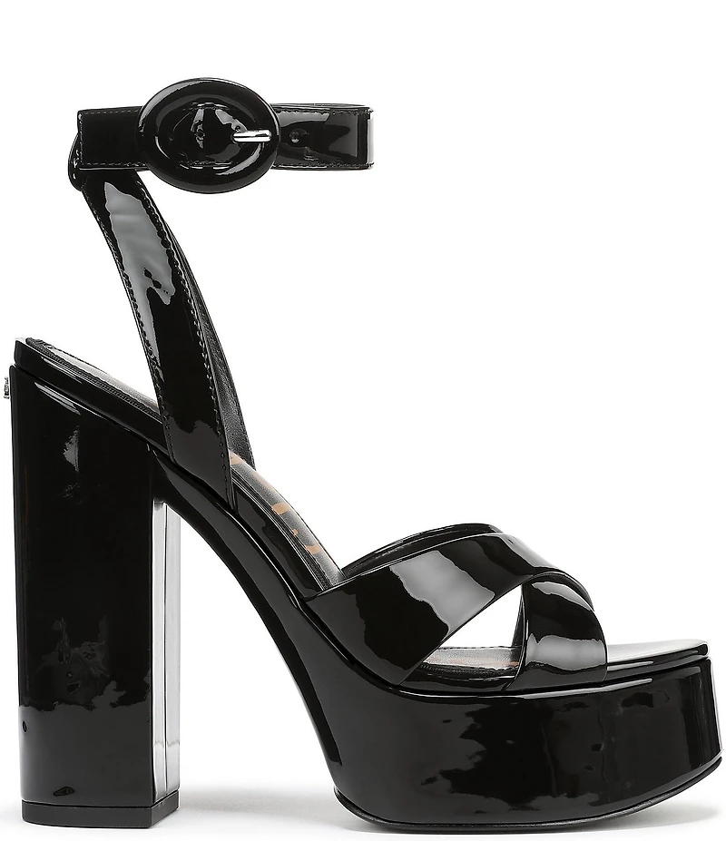 Sam Edelman Savannah Patent Leather Ankle Strap Platform Dress Sandals