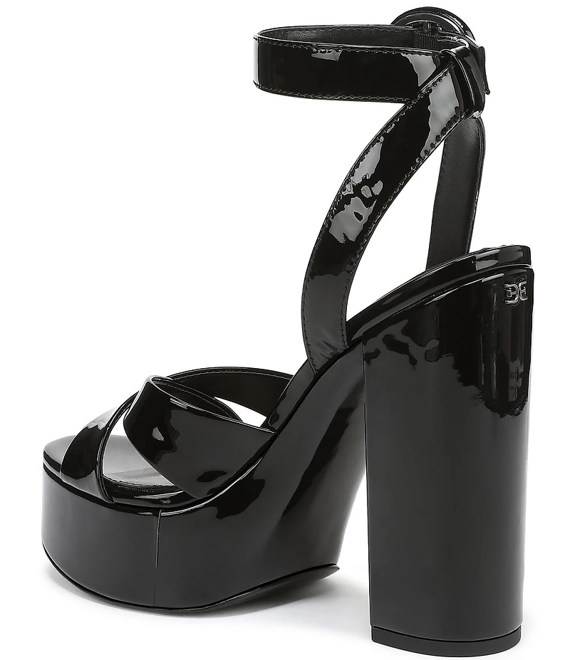 Sam Edelman Savannah Patent Leather Ankle Strap Platform Dress Sandals