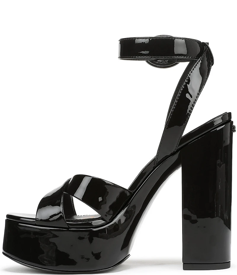 Sam Edelman Savannah Patent Leather Ankle Strap Platform Dress Sandals