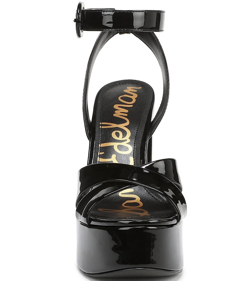 Sam Edelman Savannah Patent Leather Ankle Strap Platform Dress Sandals