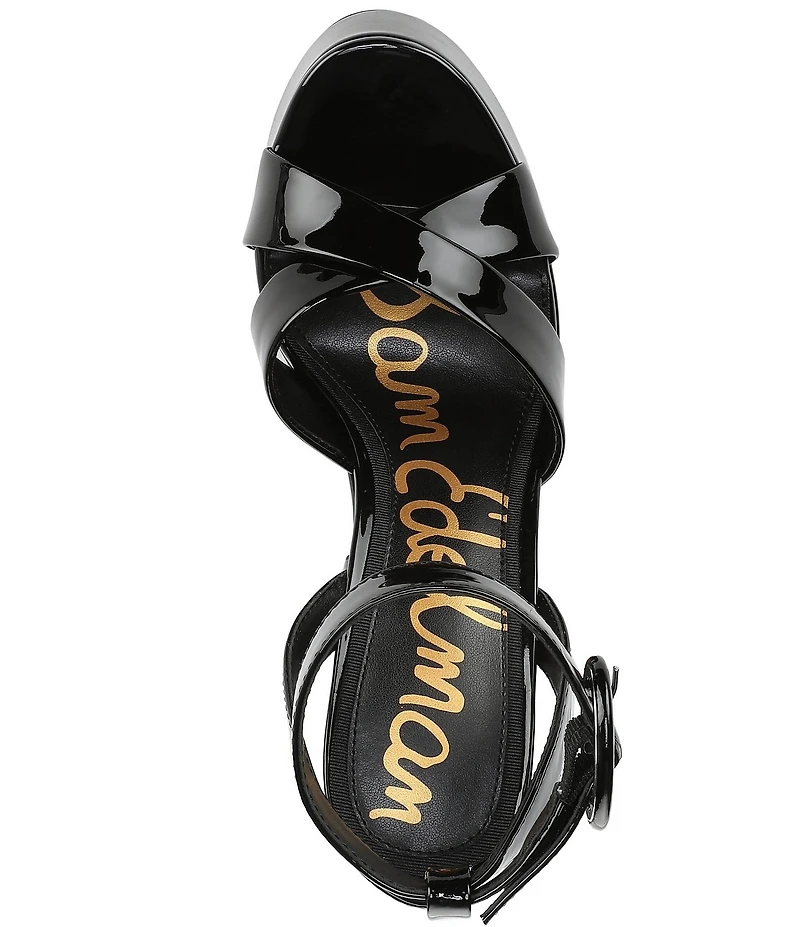 Sam Edelman Savannah Patent Leather Ankle Strap Platform Dress Sandals