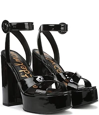 Sam Edelman Savannah Patent Leather Ankle Strap Platform Dress Sandals