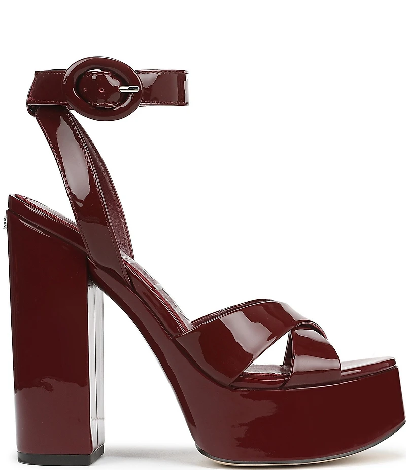 Sam Edelman Savannah Patent Leather Ankle Strap Platform Dress Sandals