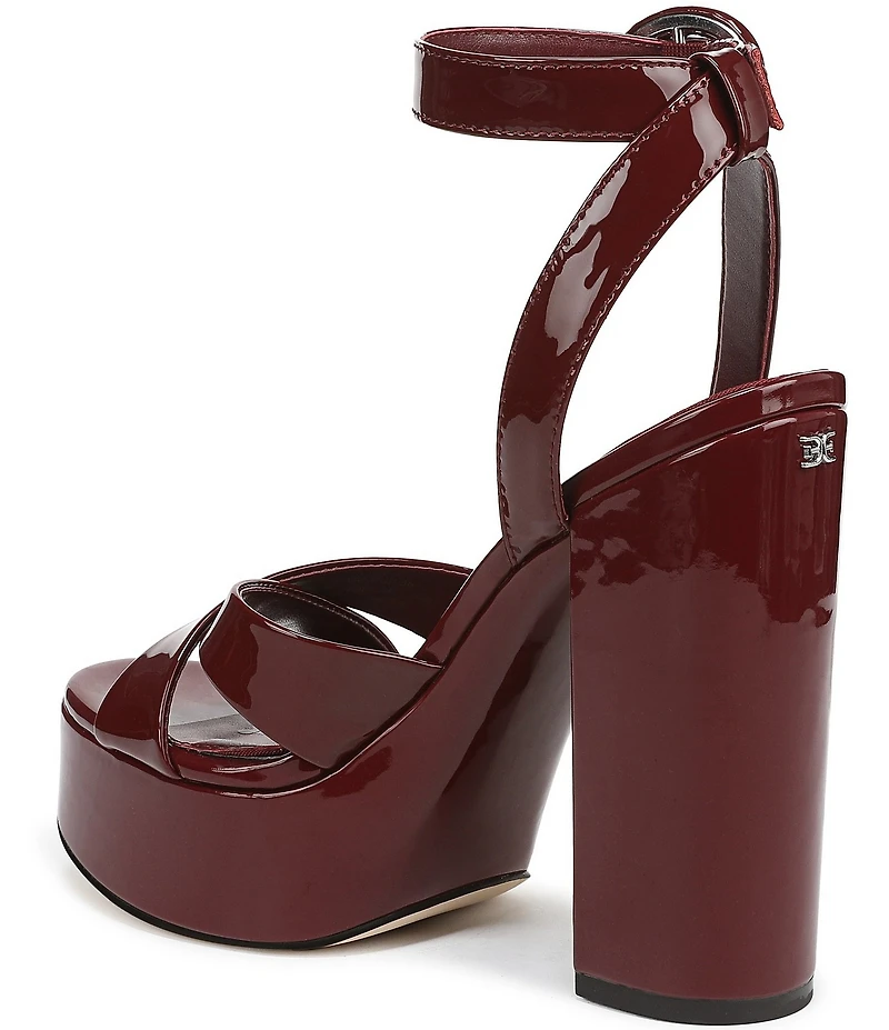Sam Edelman Savannah Patent Leather Ankle Strap Platform Dress Sandals