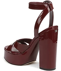 Sam Edelman Savannah Patent Leather Ankle Strap Platform Dress Sandals
