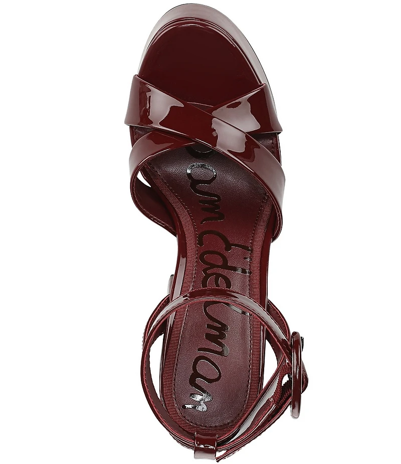 Sam Edelman Savannah Patent Leather Ankle Strap Platform Dress Sandals