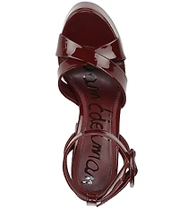 Sam Edelman Savannah Patent Leather Ankle Strap Platform Dress Sandals