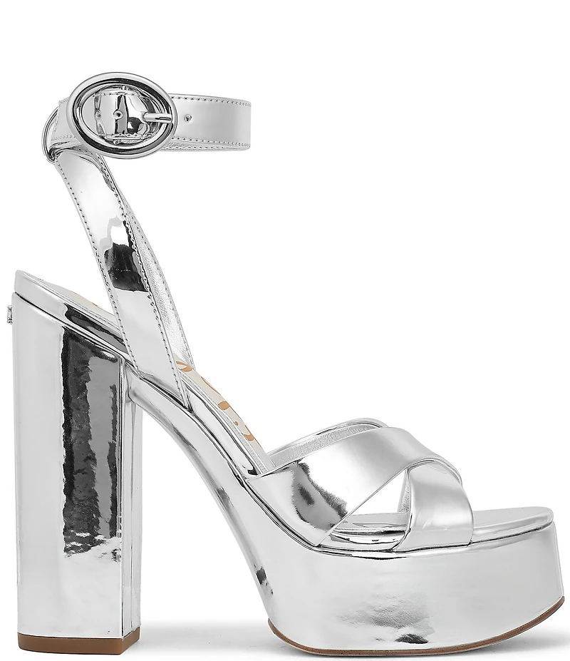 Sam Edelman Savannah Patent Leather Ankle Strap Platform Dress Sandals