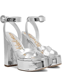 Sam Edelman Savannah Patent Leather Ankle Strap Platform Dress Sandals