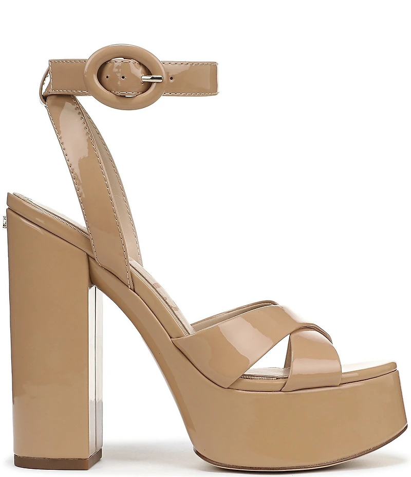 Sam Edelman Savannah Patent Leather Ankle Strap Platform Dress Sandals