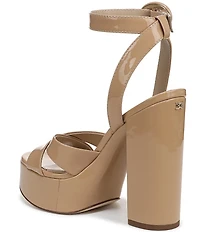 Sam Edelman Savannah Patent Leather Ankle Strap Platform Dress Sandals
