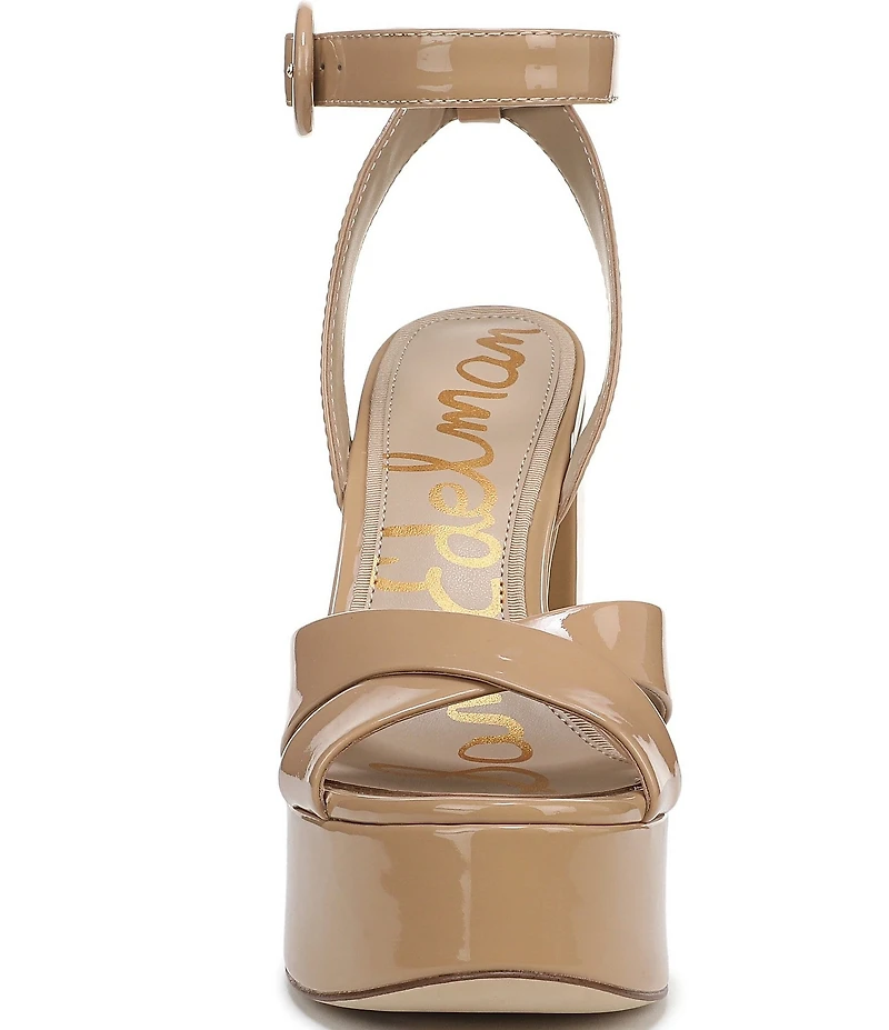 Sam Edelman Savannah Patent Leather Ankle Strap Platform Dress Sandals