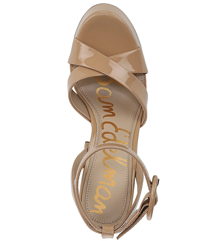 Sam Edelman Savannah Patent Leather Ankle Strap Platform Dress Sandals