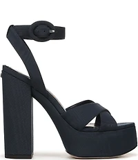 Sam Edelman Savannah Silk Fabric Ankle Strap Platform Dress Sandals