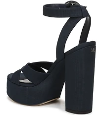 Sam Edelman Savannah Silk Fabric Ankle Strap Platform Dress Sandals