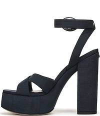 Sam Edelman Savannah Silk Fabric Ankle Strap Platform Dress Sandals