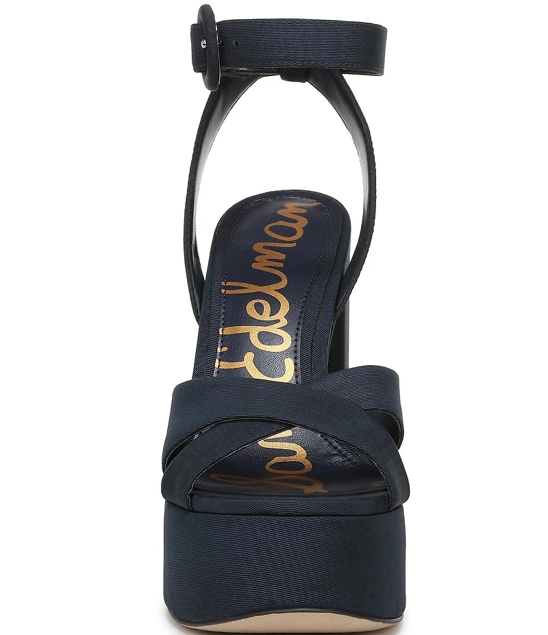 Sam Edelman Savannah Silk Fabric Ankle Strap Platform Dress Sandals