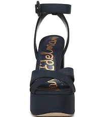 Sam Edelman Savannah Silk Fabric Ankle Strap Platform Dress Sandals