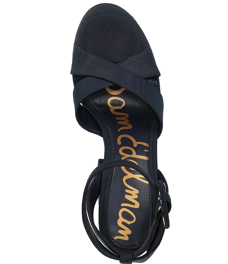 Sam Edelman Savannah Silk Fabric Ankle Strap Platform Dress Sandals