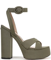 Sam Edelman Savannah Silk Fabric Ankle Strap Platform Dress Sandals